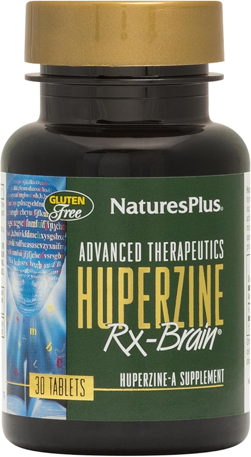 NaturesPlus Huperzine Rx-Brain - Brain Support Supplement for Memory and Cognitive Function - 30 Tablets - görsel 1