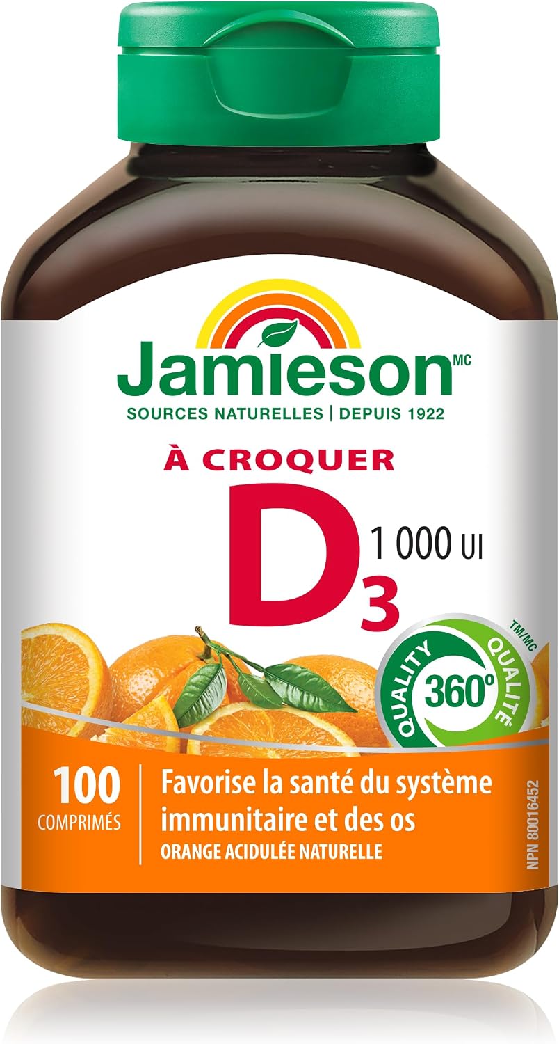 Jamieson Natural Tangy Orange Chewable Vitamin D3 1000 IU 100 Tablets - görsel 2