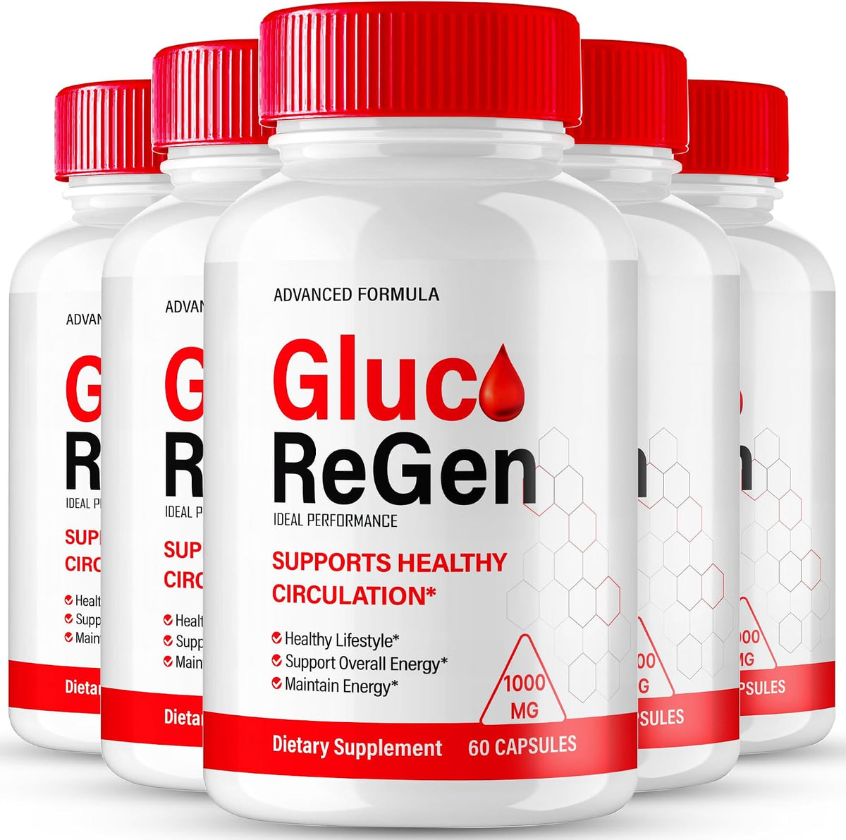 GlucoRegen Capsules, Advanced Blood Formula Glyco Optimiser Supplement Pills - Maximum Strength, All Natural Gluco Regen for Wellness & Overall Health (5 Pack) - görsel 1