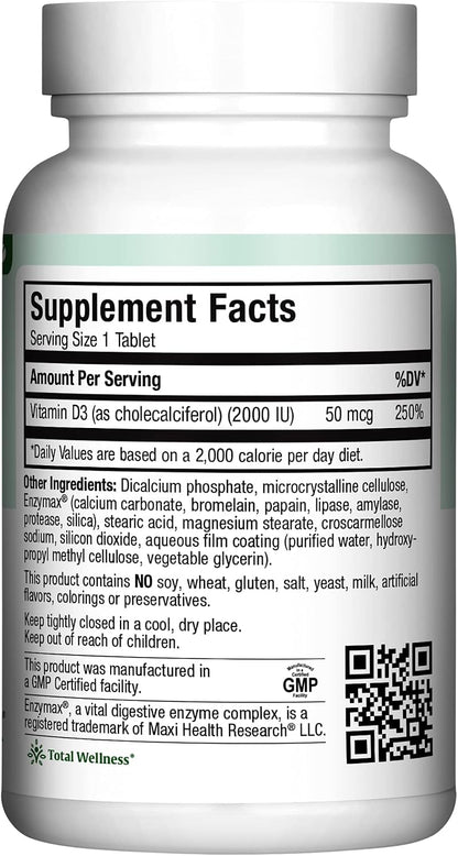 Maxi Health Kosher Vitamin D3 2000 IU - 180 Tablets