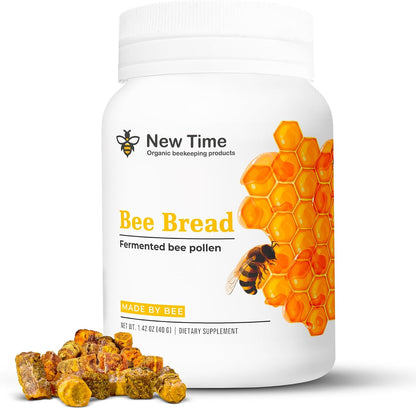 Organic Bee Bread - Natural Fermented Pollen, Multivitamin, Superfood for Men and Women, Vital Proteins, Immune Support & Energy Supplement