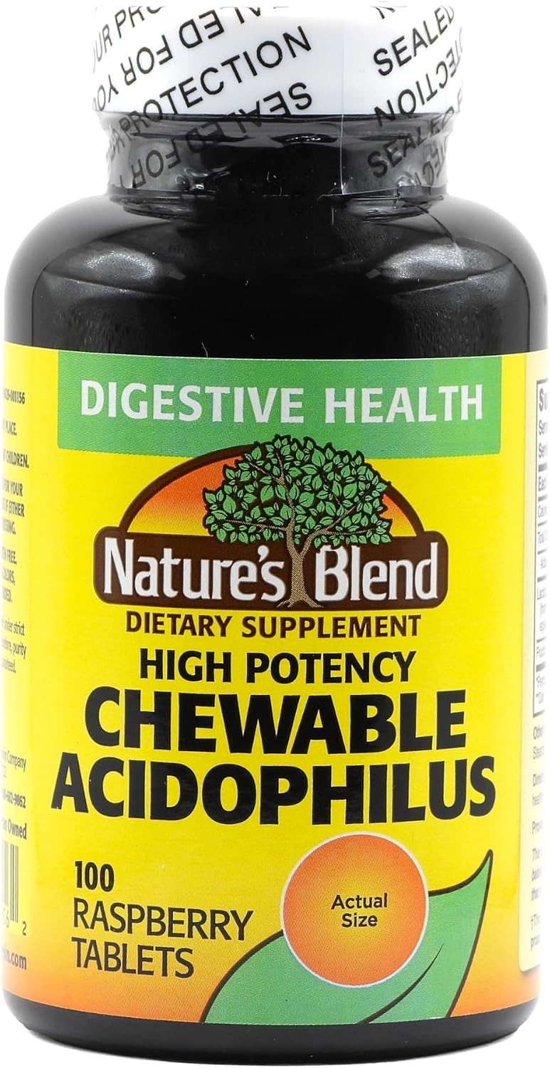 Nature's Blend Acidophilus Probiotic Supplement - 100 High Potency Capsules - görsel 1