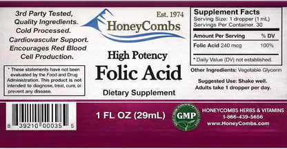 Vitamin B9 (Folic Acid) Liquid Drops – Alcohol-Free, Vegan, Gluten-Free