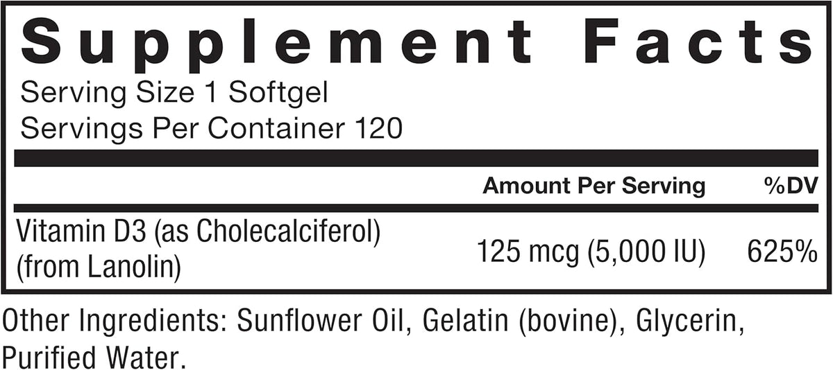 Force Factor Vitamin D3 5000 IU Softgels - High-Potency Vitamin D Supplement for Immune and Bone Health, 120 Softgels - görsel 6