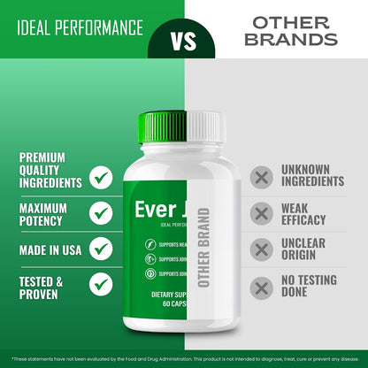 Ever Joint Supplements Capsules, Official EverJoint Pills for Joint Support - Extra Strength, All Natural Formula for Healthy Bones & Enhance Flexibility (Pack of 2)