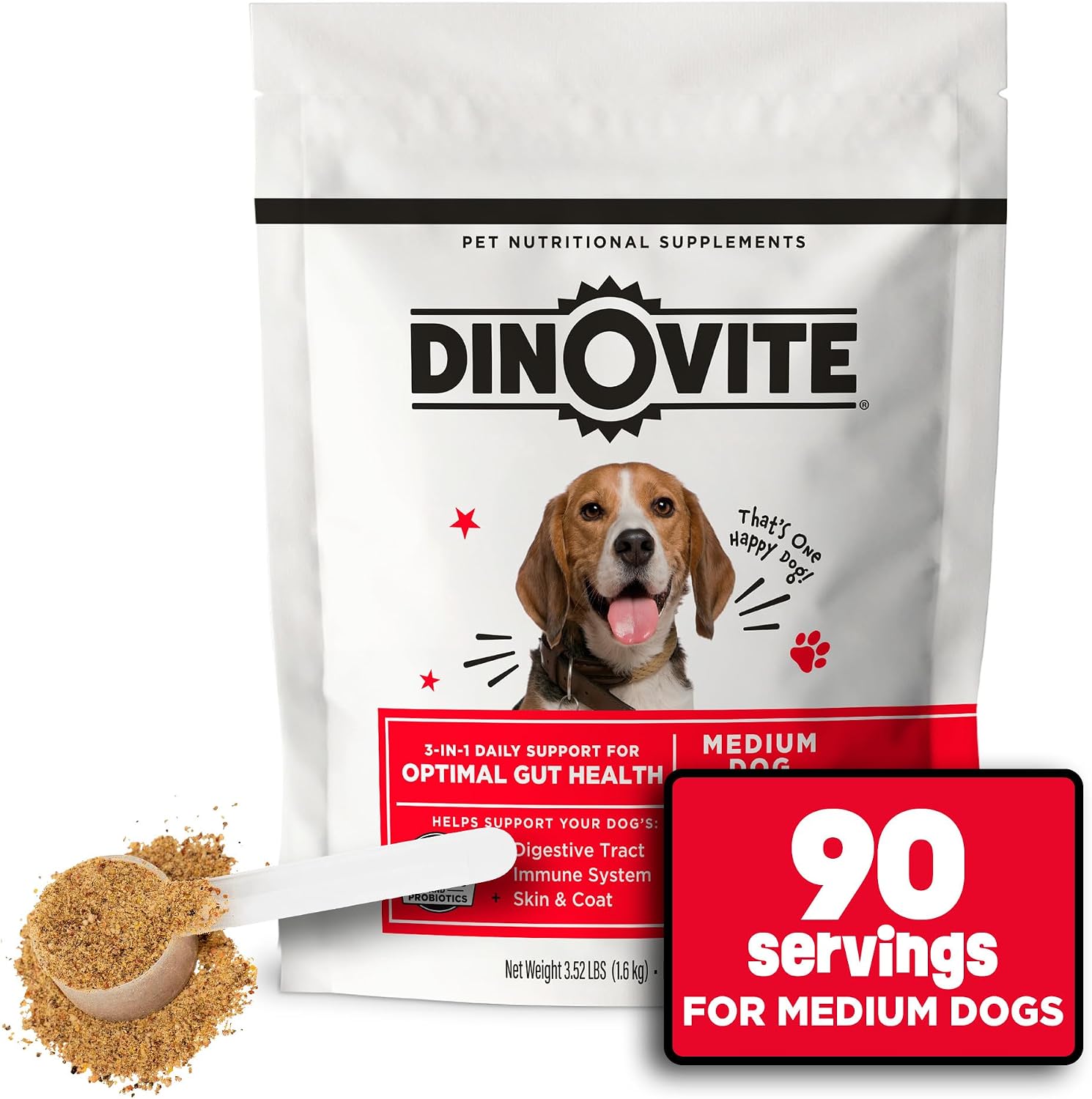 Dinovite Probiotics for Dogs – Probiotic Powder Meal Topper for Small Dogs (0.5-8 kg), Digestive Health & Coat Support with Omega-3s, 90 Servings - görsel 10
