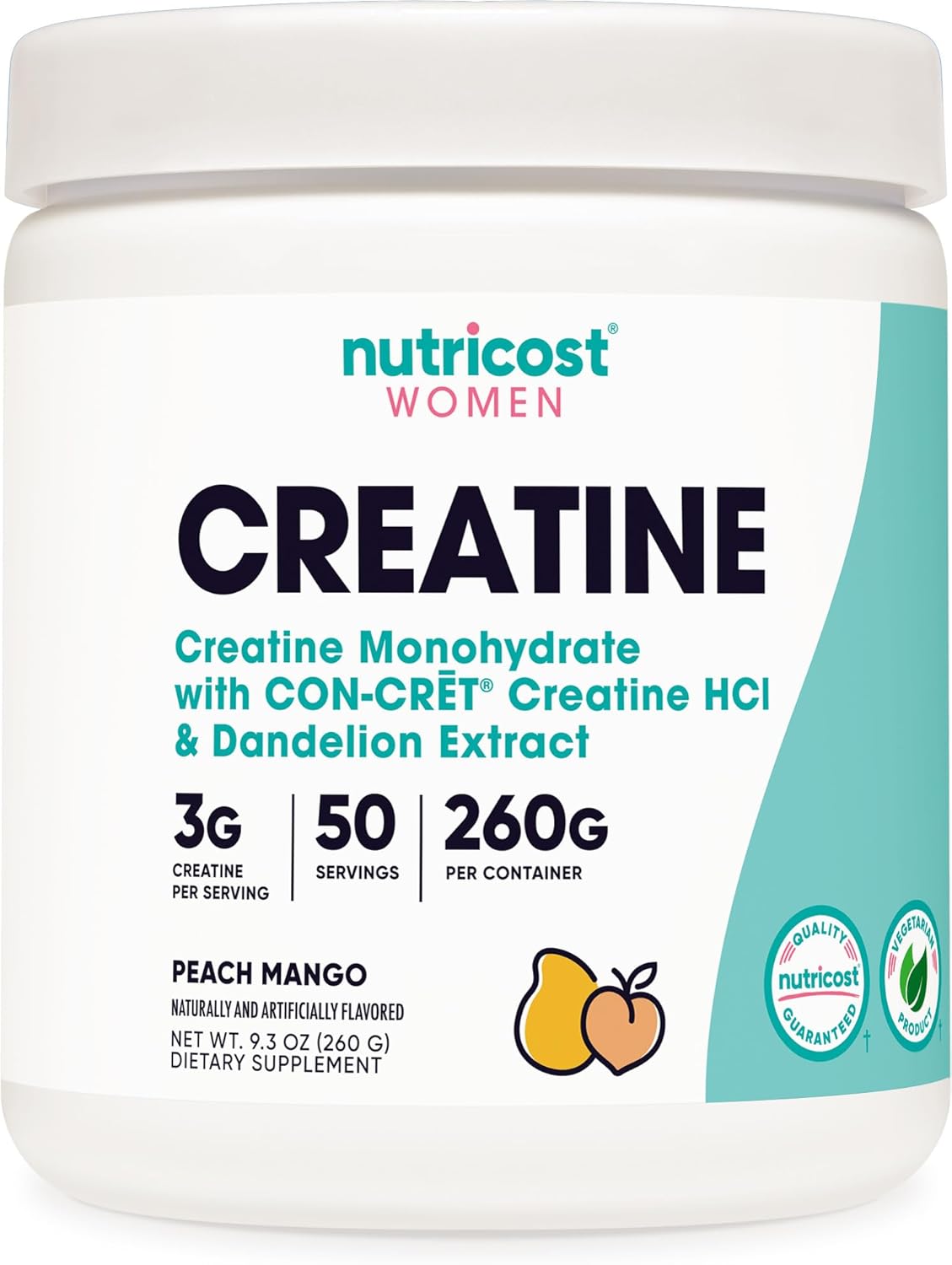 Nutricost Creatine Monohydrate Powder for Women - Peach Mango Flavour, 50 Servings - görsel 1