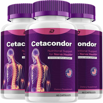 Cetacondor Health and Brain Support – Advanced Nootropic Formula (3 Pack, 180 Capsules)