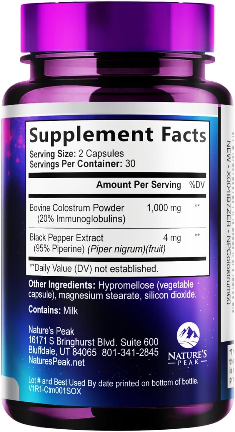 Bovine Colostrum Food Supplement 1000mg – with 20% Immunoglobulins (IgG) – 60 Capsules - görsel 9