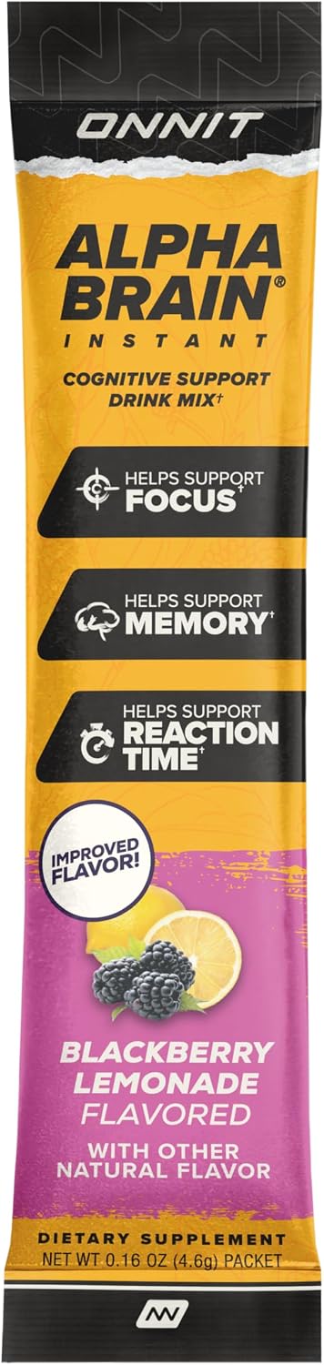 ONNIT Alpha Brain Instant Nootropic Drink Mix, BlackBerry Lemonade, 30 Sachets - görsel 2