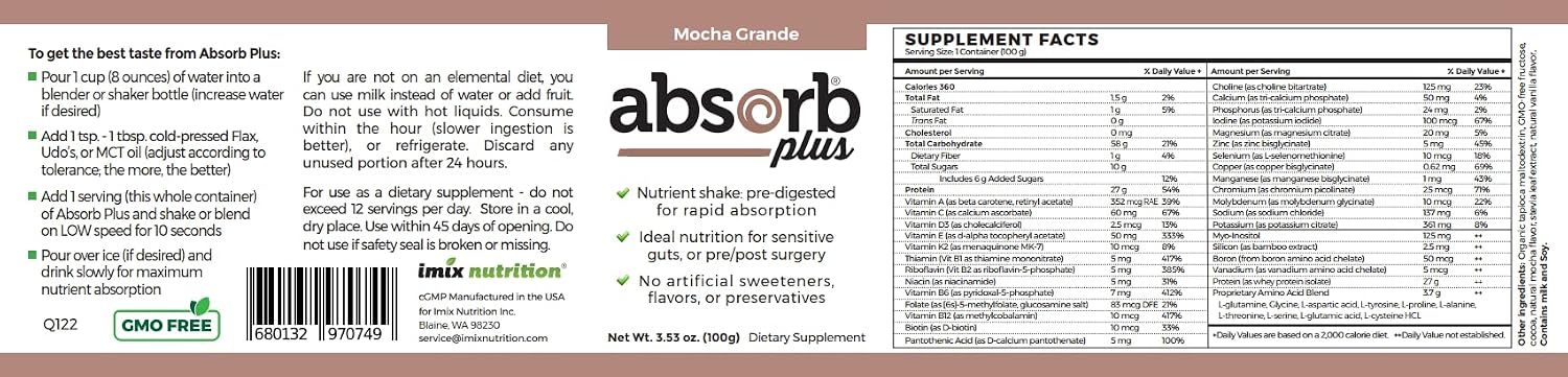 Absorb Plus Isolate Protein – Food Supplement (100g, Mocha Grande) - görsel 4