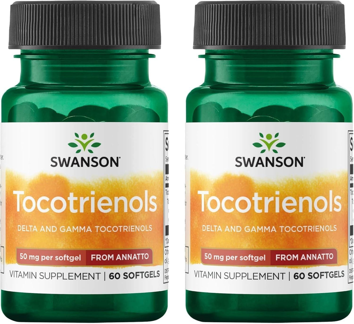 Swanson Deltagold Tocotrienols - Annatto & Vitamin E Tocotrienols - 99% Tocopherol Free (60 Softgels, 50mg Each) (2 Pack) - görsel 1