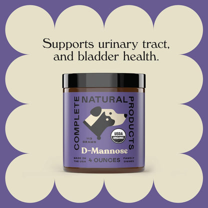 CNP Organic D'Mannose Powder for Pets 4oz - Pure D-Mannose Urinary Support for Dogs and Cats