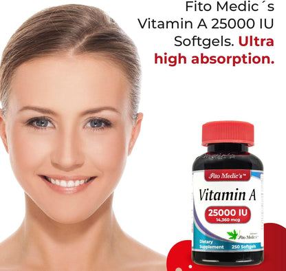 FITO MEDIC'S Lab Vitamin A 25000 IU Soft gel capsule Capsules – 250 Capsules