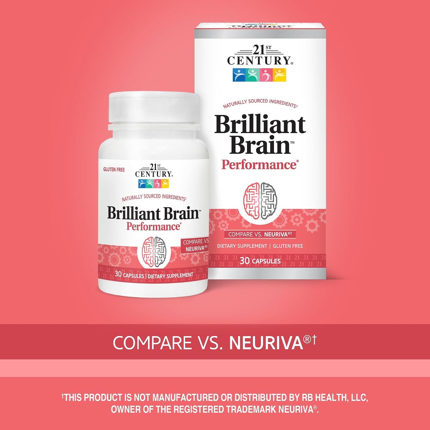 21st Century Brilliant Brain Performance Capsules - Cognitive Health Support - 30 Capsules - görsel 3