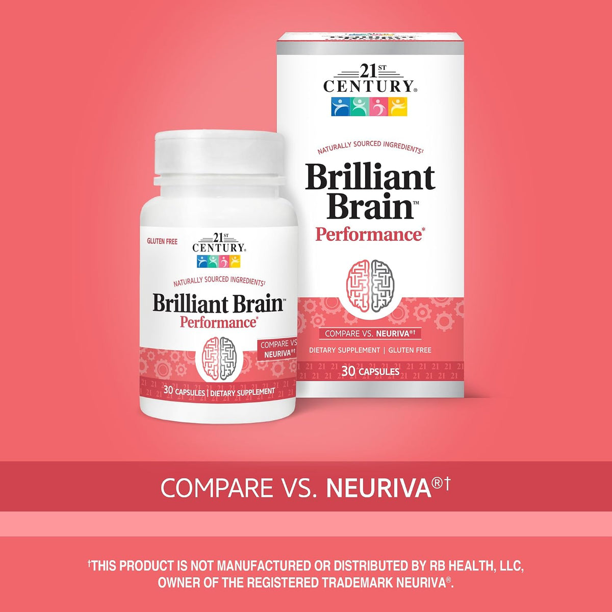 21st Century Brilliant Brain Performance Capsules - Cognitive Health Support - 30 Capsules - görsel 3
