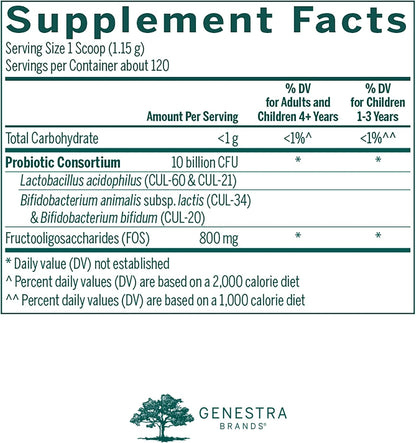 Genestra Brands HMF Super Powder – Probiotic Formula for Gut Health (139 g)
