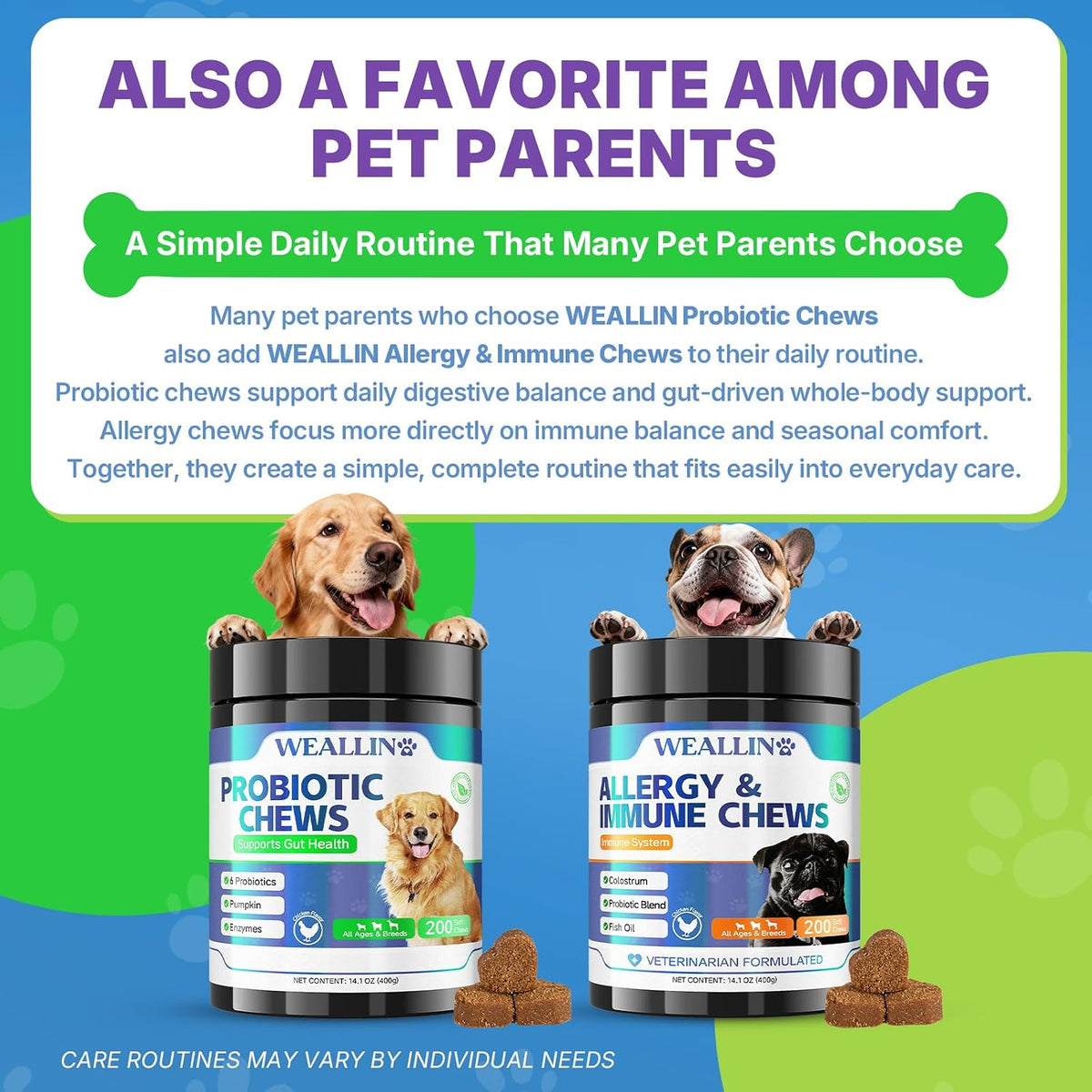 WEALLIN Probiotics for Dogs - 200 Soft Chews for Digestive Health, Itchy Skin Relief & Immune Support - görsel 10