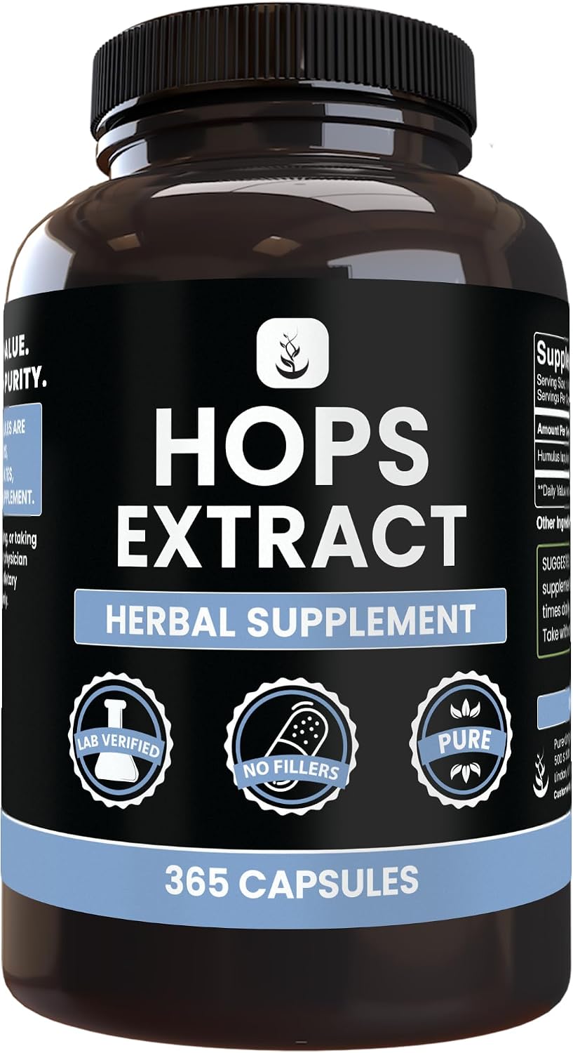 Pure Original Ingredients Hops Extract (365 Capsules) - No Fillers, Lab Verified - görsel 1