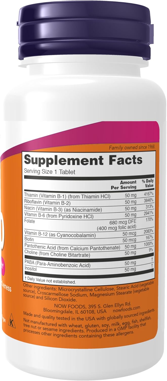 NOW Foods Vitamin B-50 Complex, 100 Tablets - görsel 2