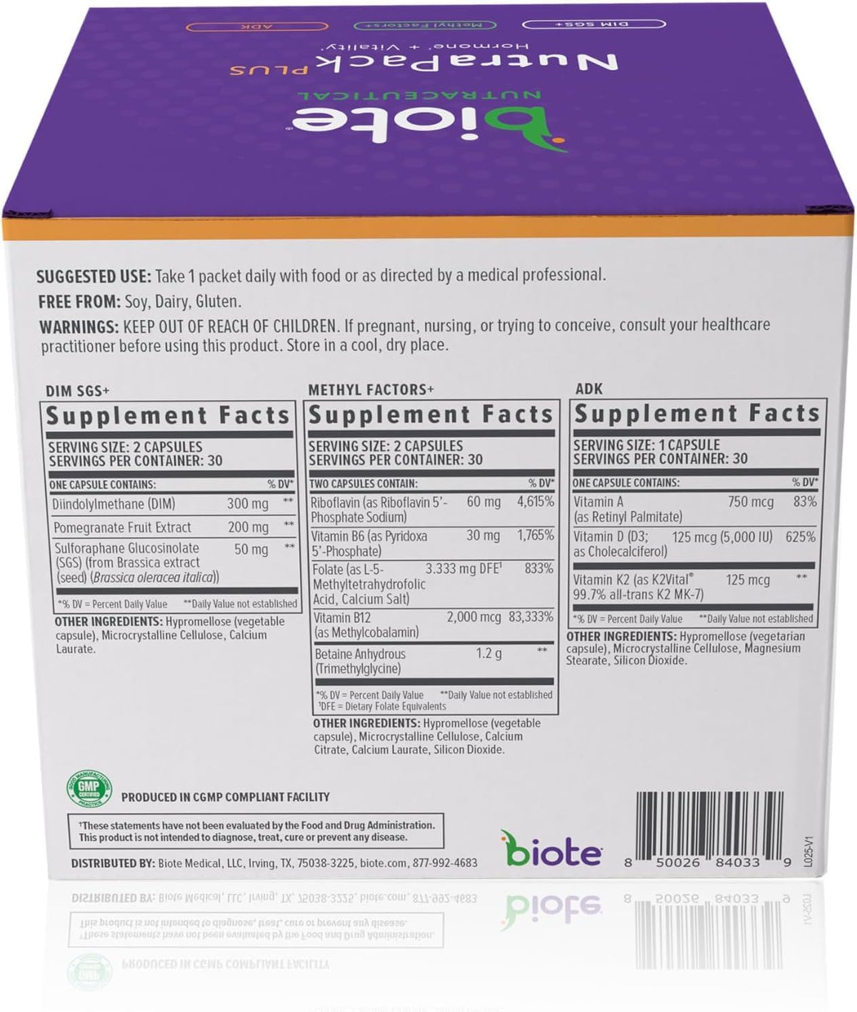 Biote Nutraceuticals - NutraPackPlus - Hormone Balance + Vitality Support (Daily Packets 30-Day) - görsel 2