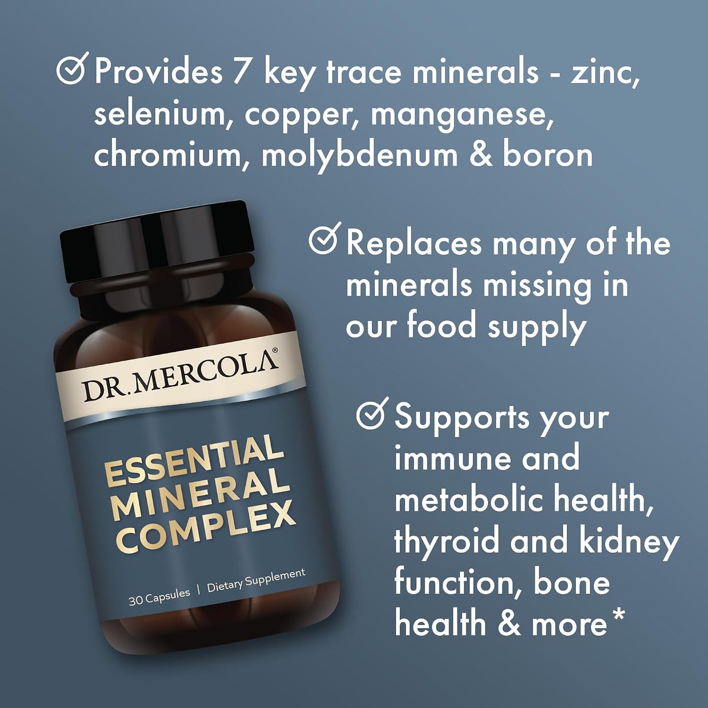 Dr. Mercola Essential Mineral Complex - Trace Minerals for Vital Functions - görsel 4
