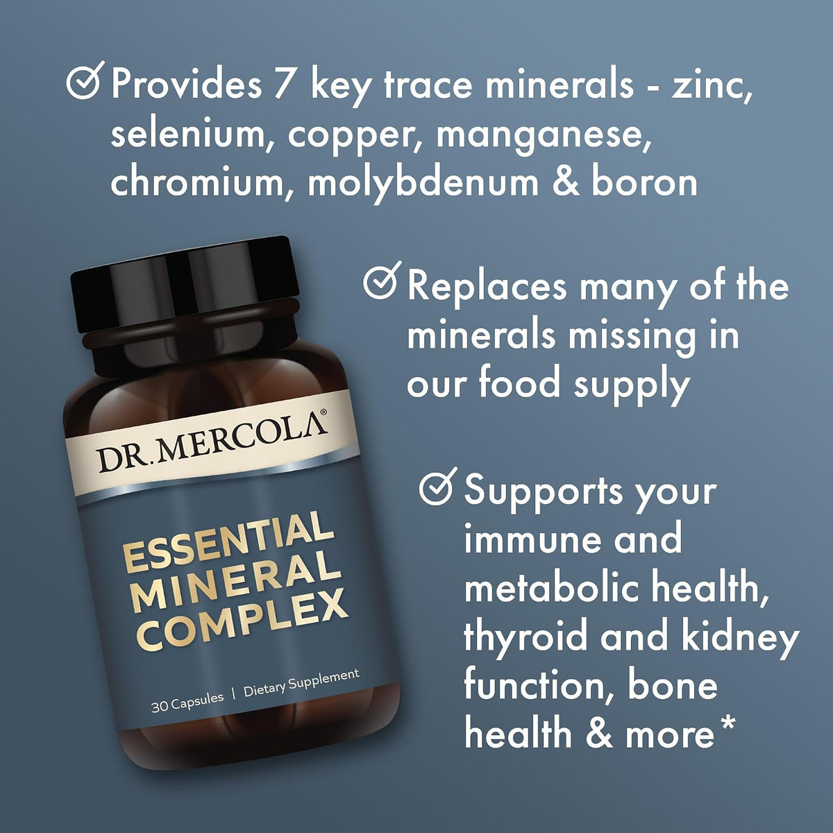 Dr. Mercola Essential Mineral Complex - Trace Minerals for Vital Functions - görsel 4