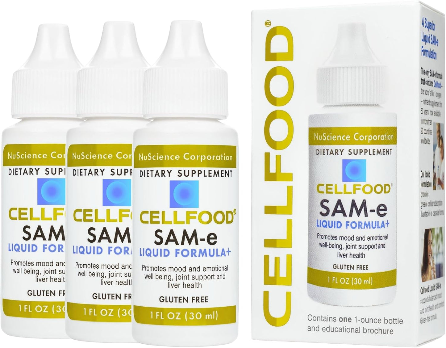Cellfood SAM-e Liquid Formula+ - Mood, Joint & Liver Support - 30 ml (3-Pack) - görsel 1