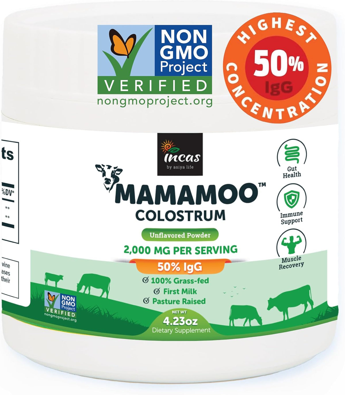 MamaMoo™ Colostrum Powder - Grass Fed, Non-GMO, 60 Servings (Unflavoured) - görsel 1