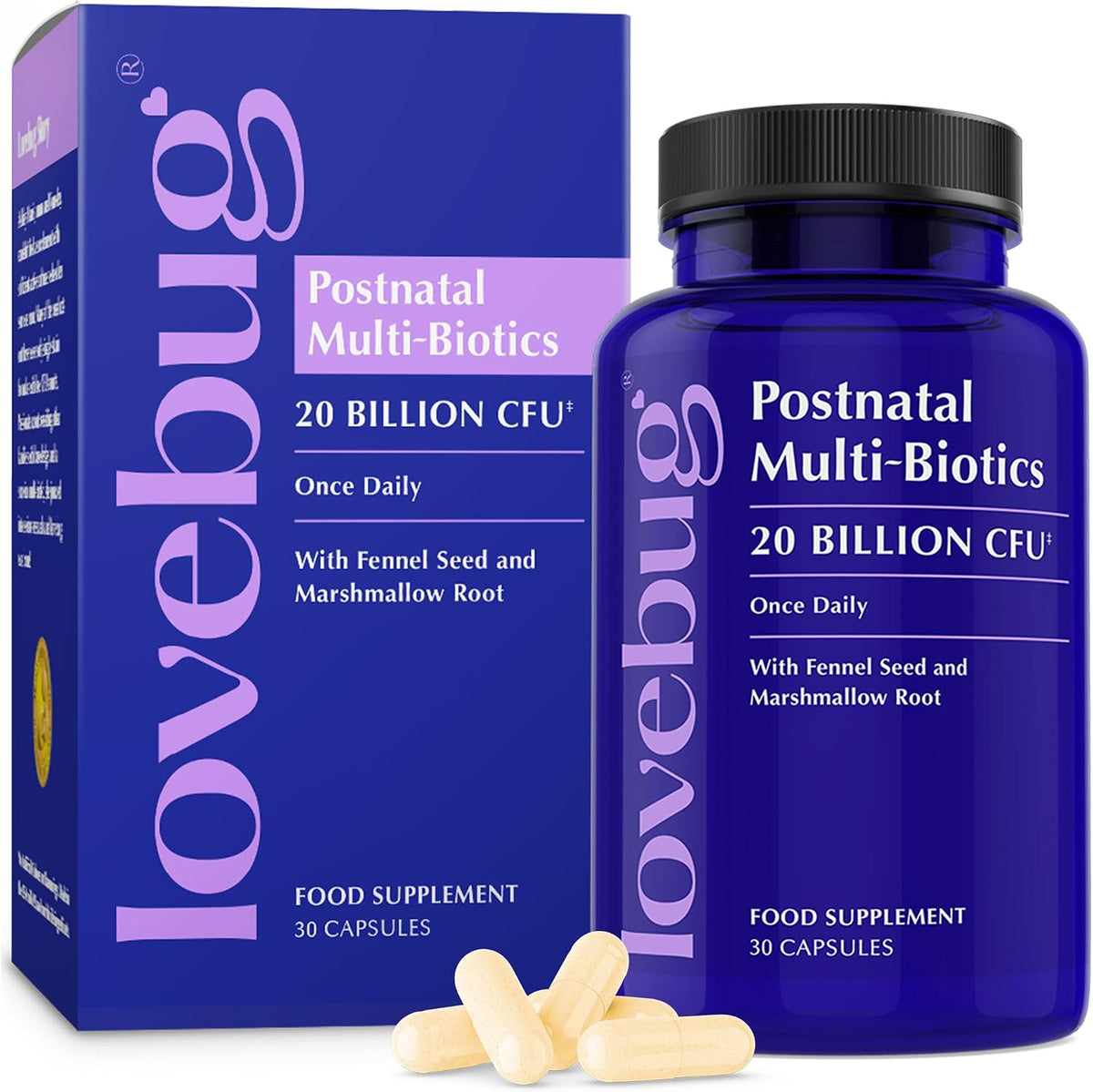 LOVEBUG Postnatal Probiotic – 30 Capsules - görsel 1
