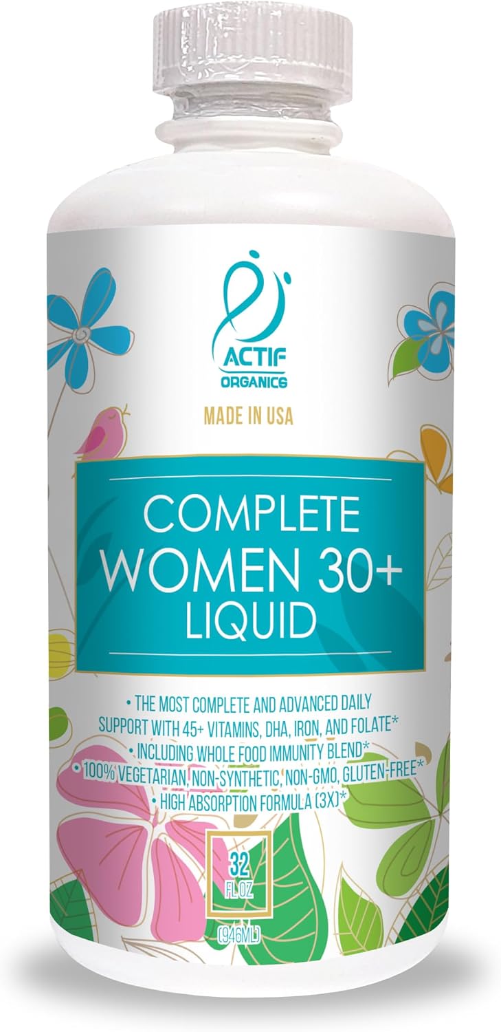 ACTIF Liquid Daily Multivitamin for Women Age 30+ with 40+ Advanced Factors – Non GMO, Made in USA, 32oz - görsel 1