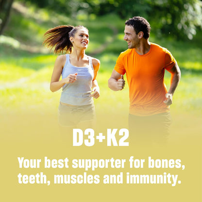 TALYA Vitamin D3 & K2 Liquid Drops, 1000 IU D3 with K2, Non-GM, Vegan, 60 Servings