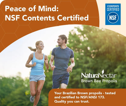 NaturaNectar Brown Bee Propolis – NSF Certified – 60 Capsules