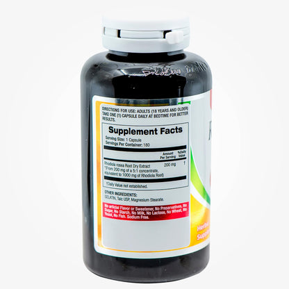 Rhodiola Rosea Supplement - Ultra-High Absorption - 180 Capsules