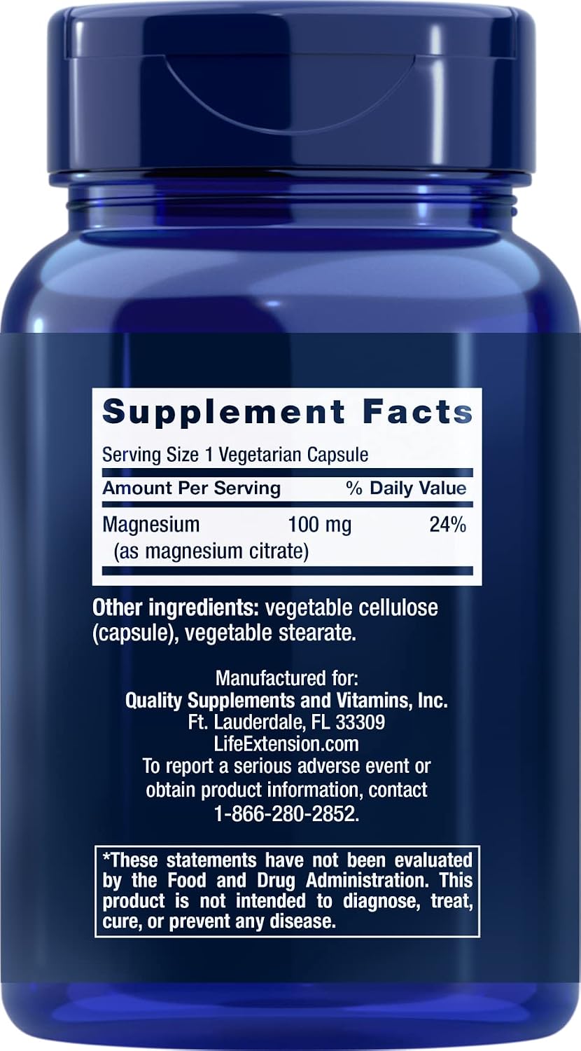 Life Extension Magnesium Citrate, 100 mg, 100 Capsules (2 Pack) - görsel 2