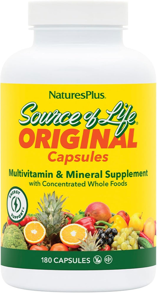 NaturesPlus Source of Life Multivitamin & Mineral Supplement – 180 Capsules
