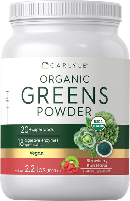 Carlyle Organic Greens Powder, Strawberry Kiwi, 1 kg