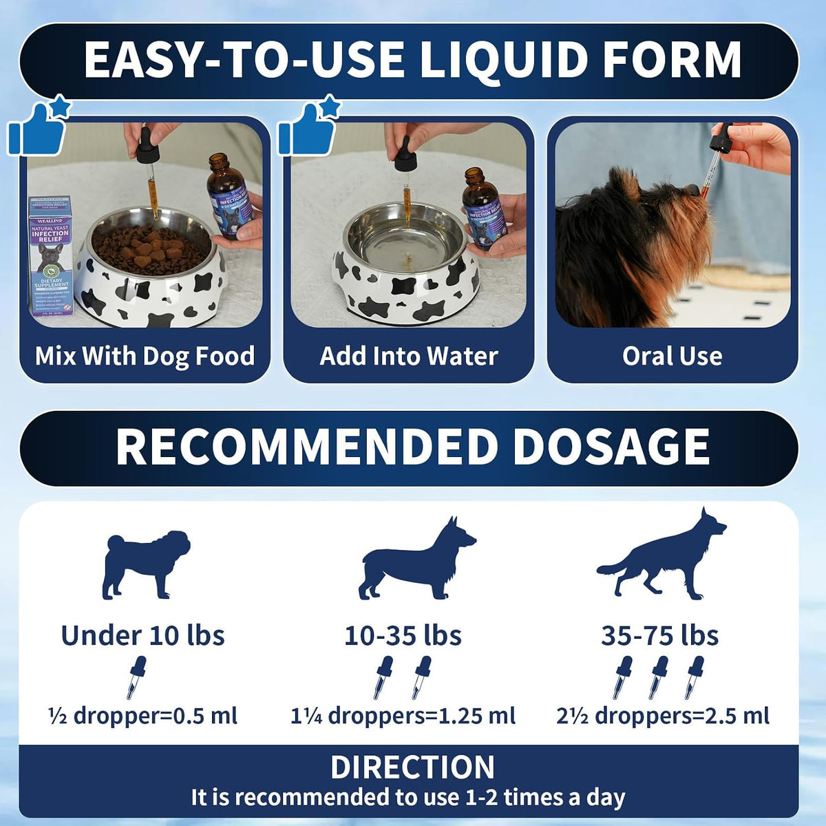 WEALLIN Natural Yeast Infection Treatment for Dogs - Probiotic-Powered Drops with 8-Herbal Blend, Bacon-Flavoured Oral Supplement for Skin, Ears, and Allergy Relief - görsel 5