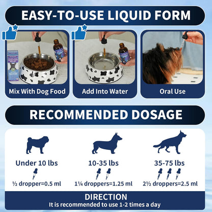 WEALLIN Natural Yeast Infection Treatment for Dogs - Probiotic-Powered Drops with 8-Herbal Blend, Bacon-Flavoured Oral Supplement for Skin, Ears, and Allergy Relief