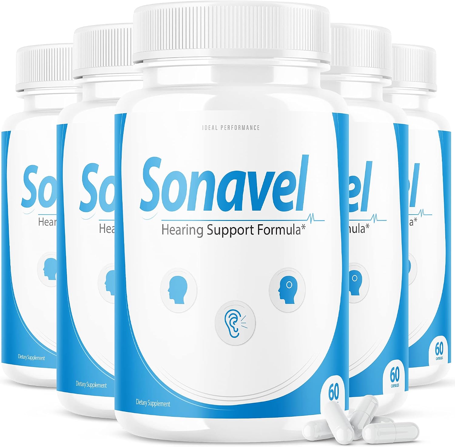 Sonavel Hearing Support Formula | IDEAL PERFORMANCE - Tinnitus Supplement, 300 Capsules (5-Pack) - görsel 1