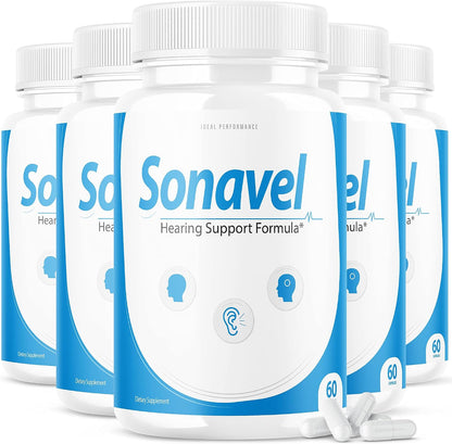 Sonavel Hearing Support Formula | IDEAL PERFORMANCE - Tinnitus Supplement, 300 Capsules (5-Pack)