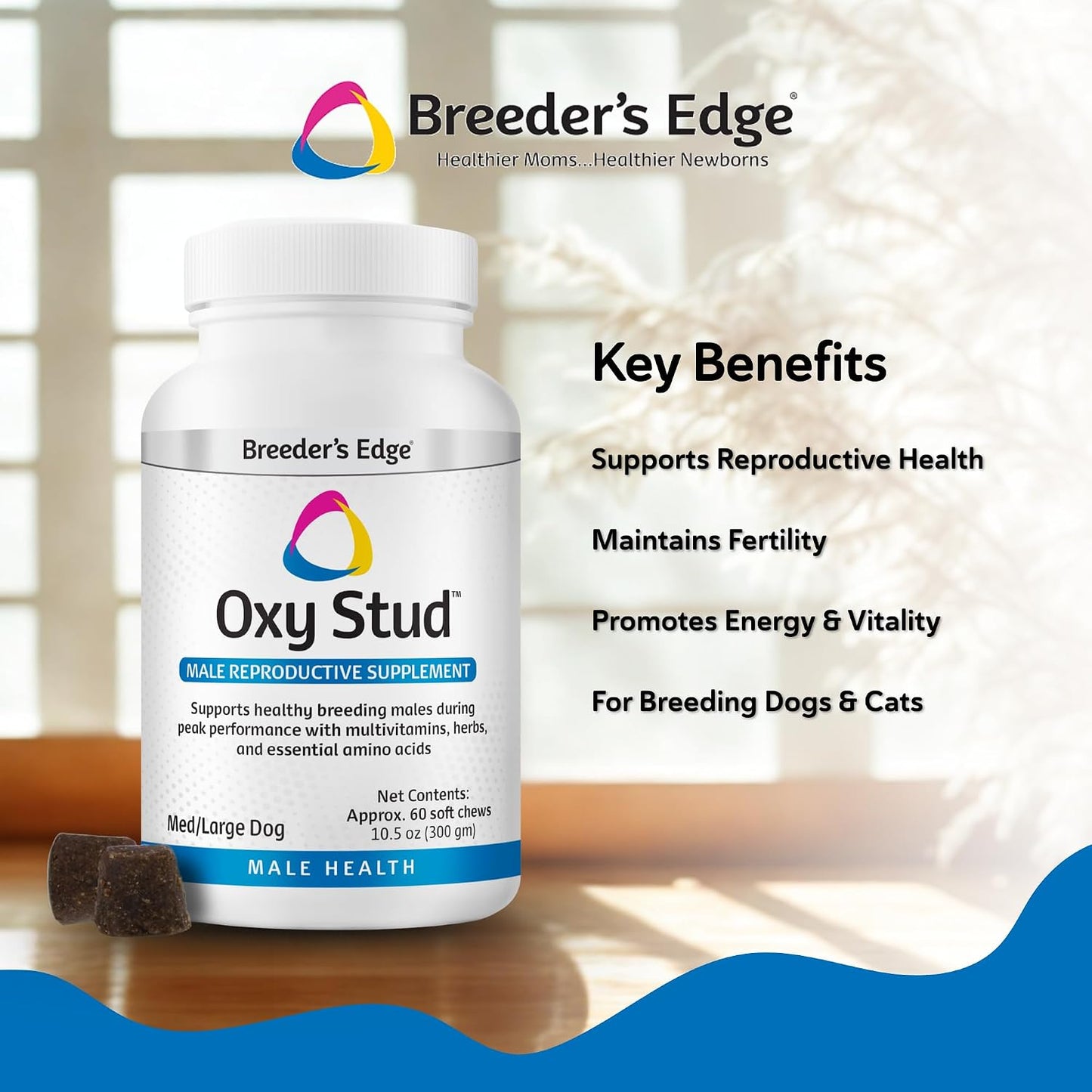 Breeder's Edge Oxy Stud Male Supplement Multivitamin - Soft Chews for Dogs and Cats (60 Count) - görsel 3