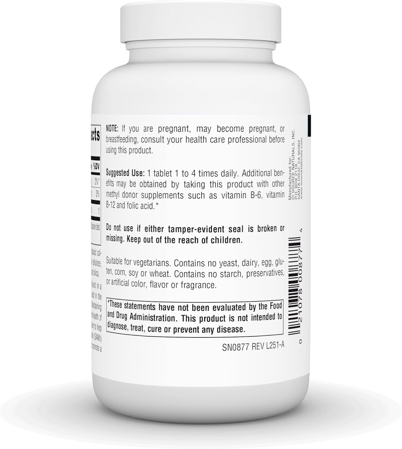 Source Naturals TMG, Trimethylglycine (Anhydrous Betaine) - 750 mg - 120 Vegetarian Tablets - görsel 4