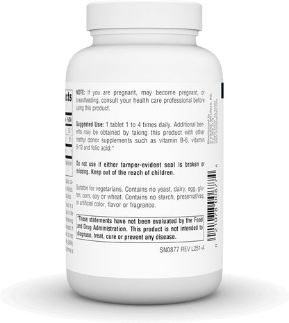 Source Naturals TMG, Trimethylglycine (Anhydrous Betaine) - 750 mg - 120 Vegetarian Tablets