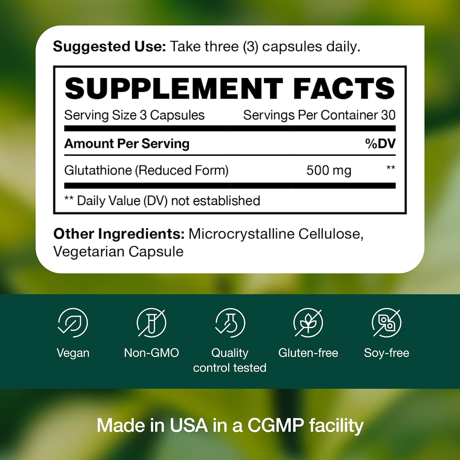 Fresh Nutrition Glutathione Supplement Capsules - DNA Verified Reduced Glutathione - Vegan, Non-GMO, Gluten & Soya-free - görsel 7