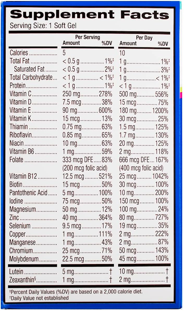 Bausch + Lomb PreserVision Eye Vitamin Mineral, 100 Soft Gels (Pack of 2) - görsel 4