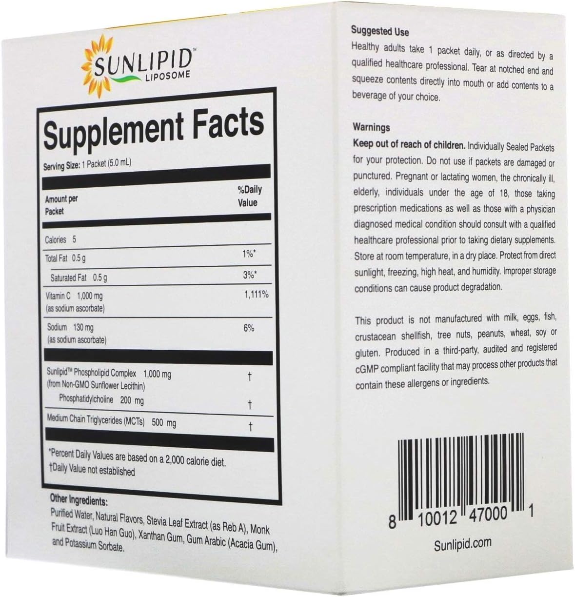 SunLipid Liposomal Vitamin C with MCT Oil – 30 Sachets, 5 ml Each - görsel 7