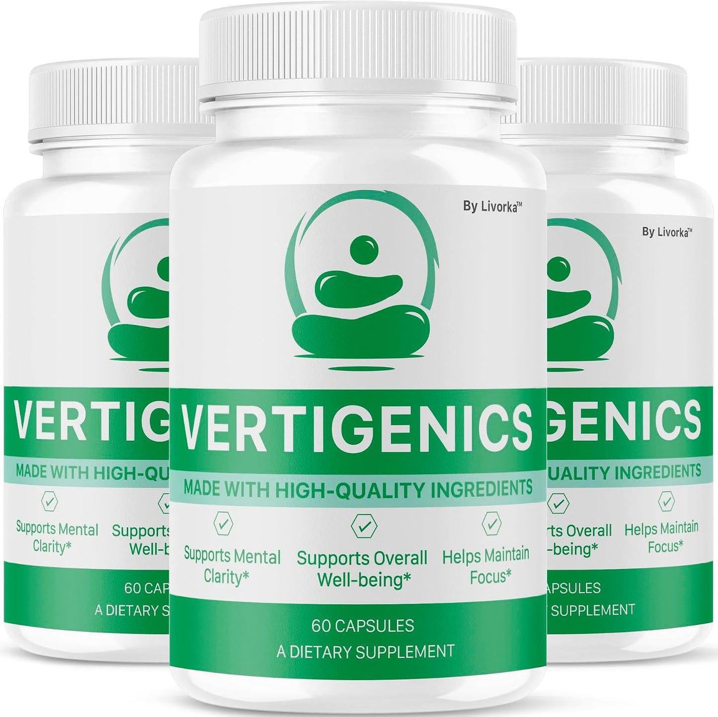(3 Pack) Vertigenics Dietary Supplement Capsules, 180 Capsules for 3 Months - görsel 1