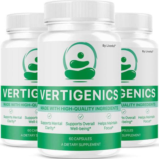 (3 Pack) Vertigenics Dietary Supplement Capsules, 180 Capsules for 3 Months