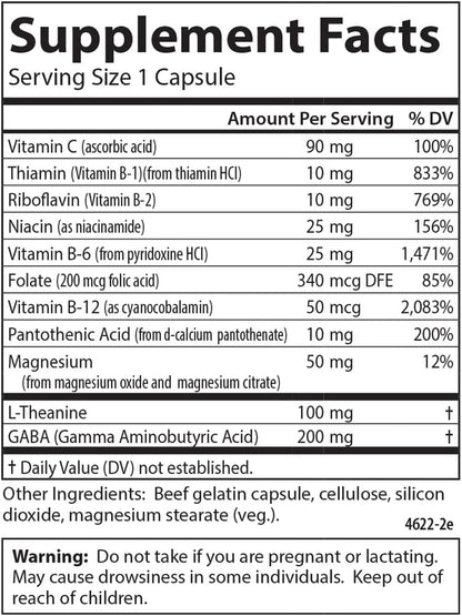 Carlson Totally Zen, GABA, L-Theanine & B Vitamins, 120 Capsules